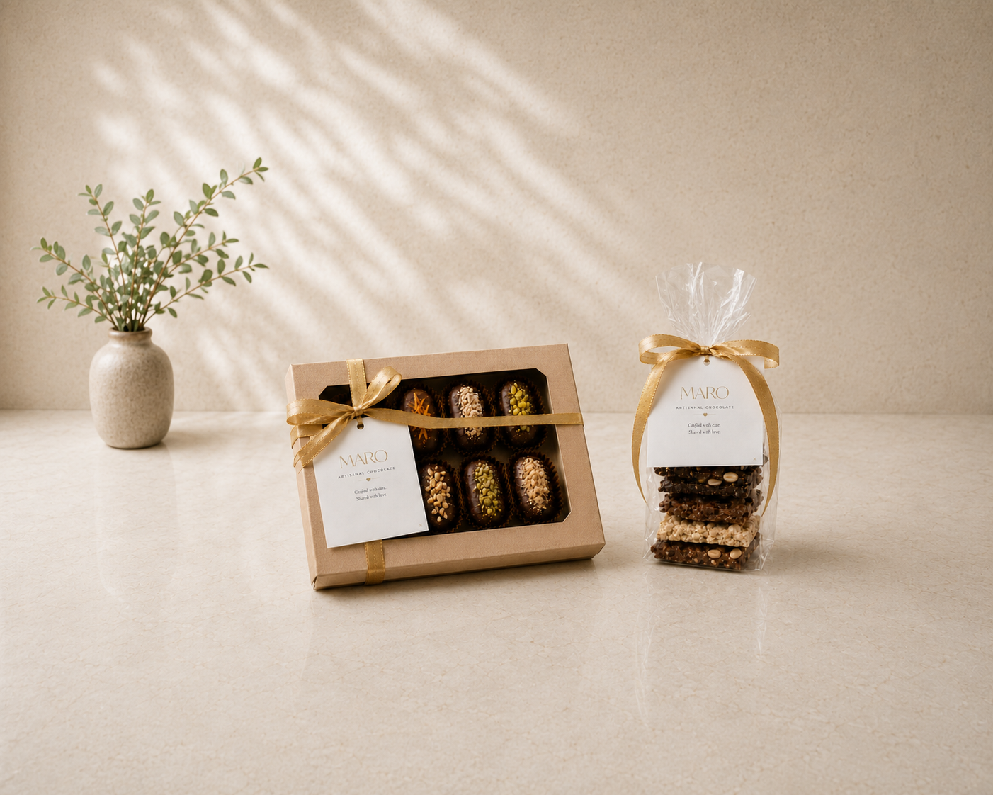 MARO Gift Set — Signature Dates and Chocolate Barks beautifully packaged